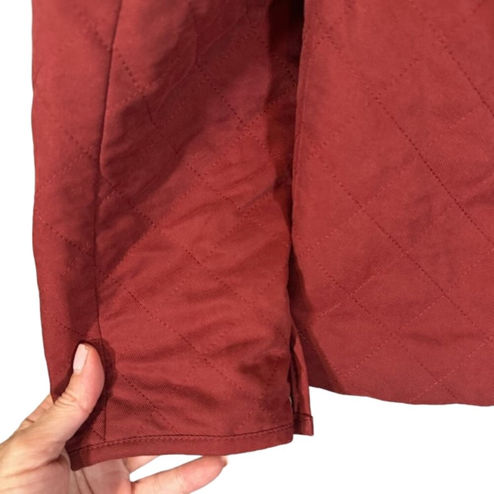 Orvis Maroon Collared Button Front Lightweight Fa… - image 8